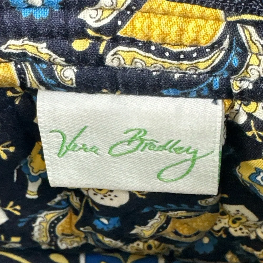 Retired Vera Bradley Blue and Yellow Patterned Shoulder Bag
